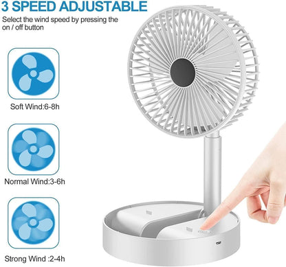 Powerful Rechargeable Table Fan (Set of 2)